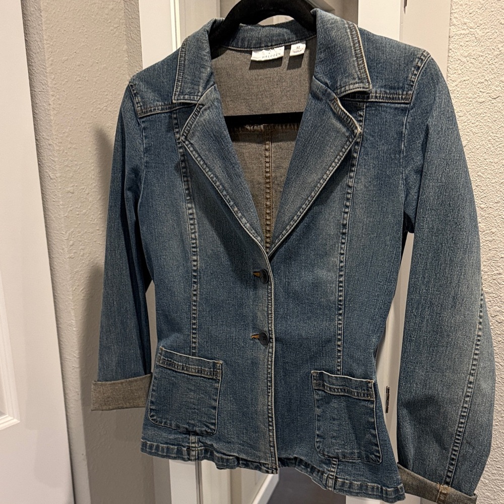 Halogen Blue Denim Blazer Jacket